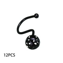 Aonity 12*Hollow Ball Metal Shower Curtain Hooks， Growment Rose Gold Shower Curtain Hooks Rings Set of 12 Decorative Shower Curtain Hooks Rustproof Shower Rings for Bathroom