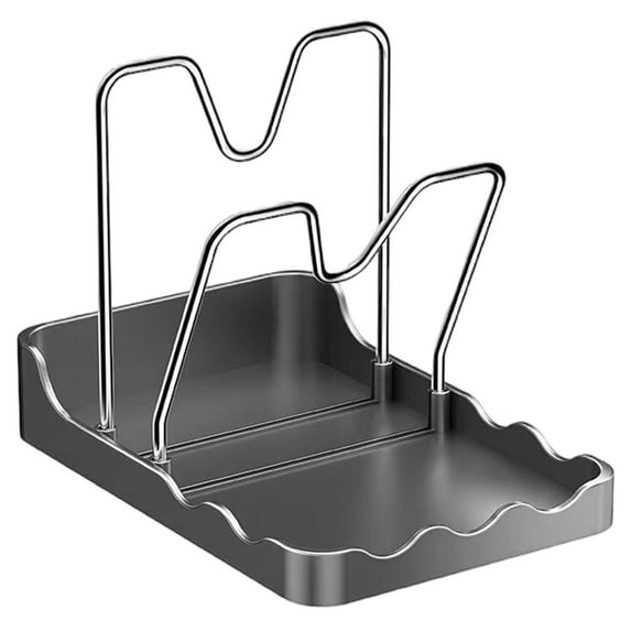 Aonity 2 in Pot Lid Holder & Spoon Rest, Stainless Stovetop Pot Lid Holder Spatula Rest Utensil Rack Spoon and Lid Rest (For Kitchen Countertop Coffee Spoon Heat Cooking Stand) Pp Material
