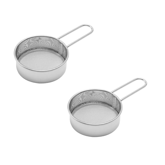 Aonity 2* Stainless Steel Filter Screen， Flour for Baking Flour or Powdered Sugar Shaker Duster with Handle Stainless Baking Tools Dusting Flour Sieve for Sugar Flour Powder And