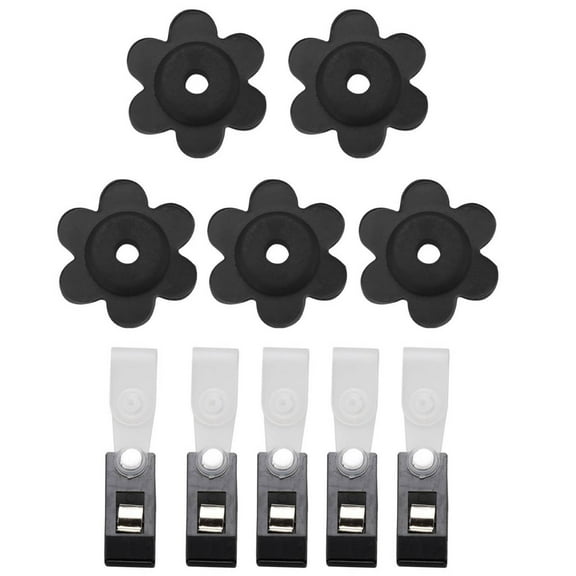 Aonity Accessories 10 Pack Garden Flag Rubber Stoppers and Anti-Wind Clips - for 5 Garden Flag Poles Stands
