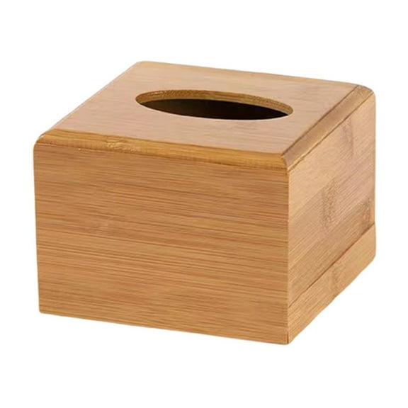 Aonity Bamboo Tissue Box, Tissue Box Cover Holder Natural Wooden Storage Organizer for Desk Bathroom Living Room Home Decor with Modern Design
