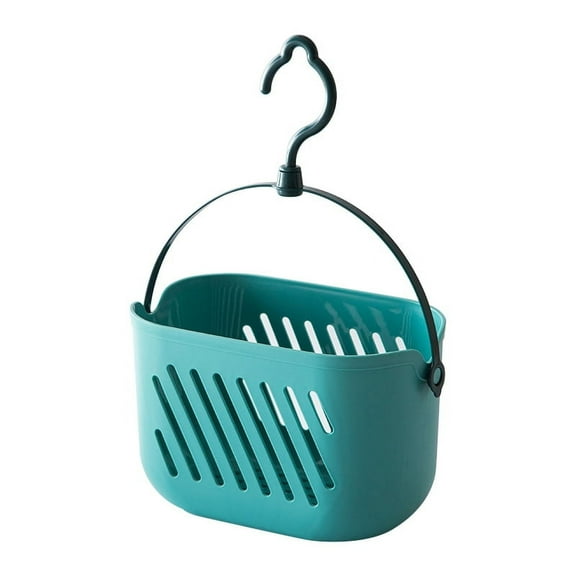 Aonity Bathroom Hanging Basket with Rope Hook Storage Blue, Plastic Shower Caddy Basket Hanging Bathroom Dorm Organizer Portable Storage Caddy Tote for Garden Tools Cleaning