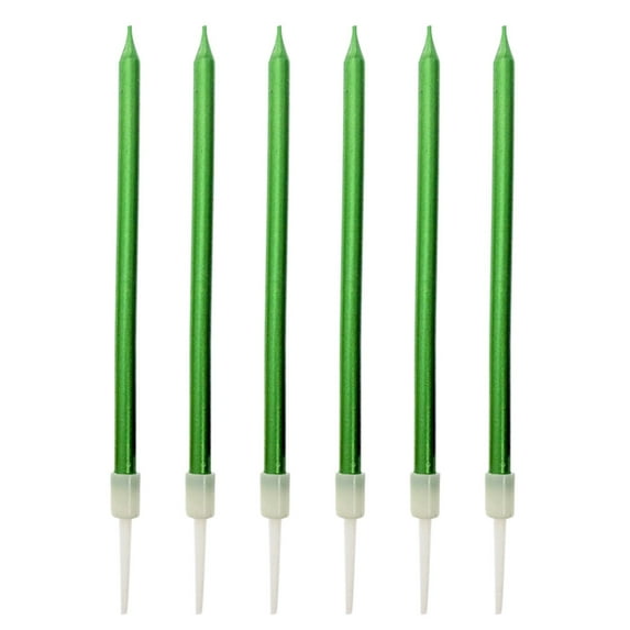 Aonity Birthday Party Candle Green, Long Thin Metallic Birthday Candles Cake Candles Birthday Parties Wedding Decorations Candles Cake Decorations