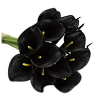 Aonity Calla Lily Artificial Decoration Flowers Black 10Pc， 10Pc Artificial Flower Latex Real Bridal Wedding Bouquet Home Decoration
