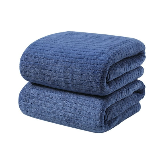 Aonity Coral Fleece Towel 35*75Cm Hemmed Thickened Adult Face Towel Bath Chest Wrap Bath Towel Blue, Large Microfiber Hair Towel Wrap for Women Anti Frizz Hair Drying Towel with Elastic Strap