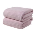 thumbnail image 1 of Aonity Coral Fleece Towel 35*75Cm Hemmed Thickened Adult Face Towel Bath Chest Wrap Bath Towel Pink， Large Microfiber Hair Towel Wrap for Women Anti Frizz Hair Drying Towel with Elastic Strap, 1 of 5