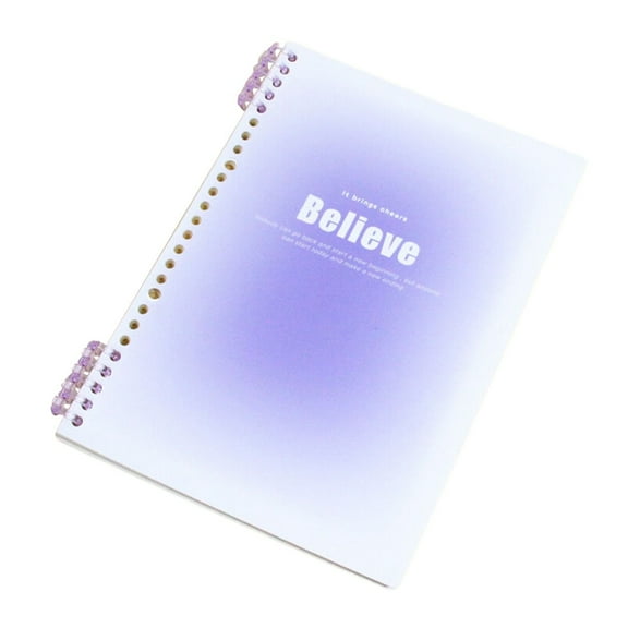 Aonity Gradient Color Loose-Leaf A5 Gradient Purple Horizontal Line, Gradient Color Loose Leaf Book 60 Sheets Detachable Notebook Student High Value Thin Horizontal Line Book