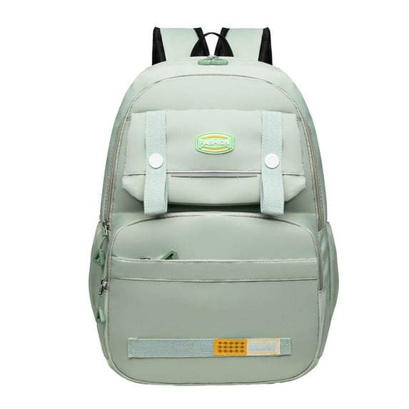 Aonity Green Schoolbag for Junior and Senior High School Students, 17" Travel Backpack Carry on Laptop Backpack Overnight Bag Bag Casual Daypack for Women Men College