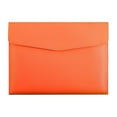 thumbnail image 1 of Aonity Orange File Bag， A4 Leather Document Folder Simple Business Snap Button Thickened Large Storage Bag and Efficient For, 1 of 9