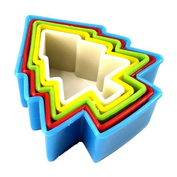 Aonity Plastic Cookie Cutter Color Set (Random Colors) Christmas Tree, Cookie Cutter Set Cutter Set Multi Size Sandwich Fondant Cake Vegetable Shapes Cutter Set