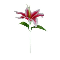 Aonity (Rose Red) 10Pc Lily Artificial Flowers， Artificial Flowers,Potted Plant Artificial Plastic Simulation Flowers