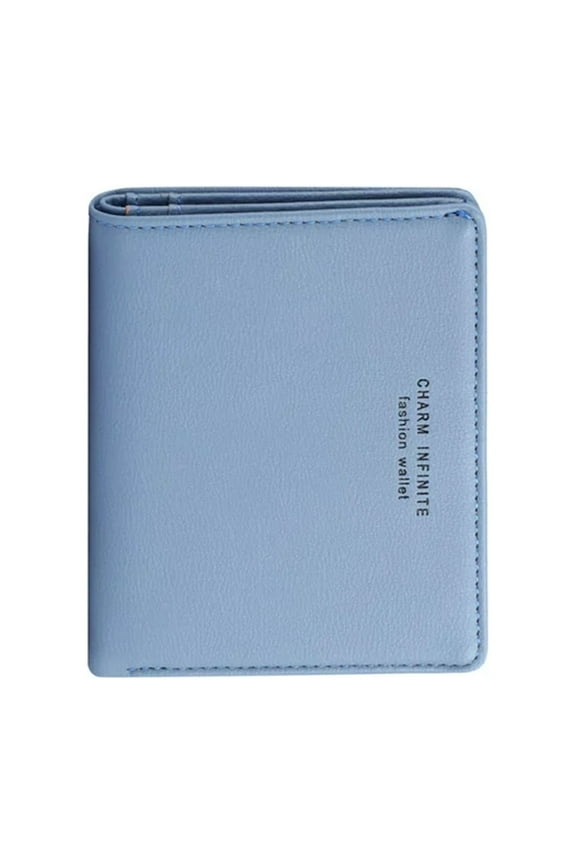 Short Wallet Women New Letter Thin Bifold Wallet Women Korean Version Multi-Card Small Wallet Blue, Rfid Blocking Credit Card Holder Ladies Purse Zipper Pocket Wallet for Women Girls