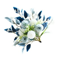 Aonity Silk Flower Arrangement Table Flower Simulation Bouquet Blue and White Without Bottle， 1Pc 6 Decoration Bouquet Wedding Chrysanthemum Head Artificial Home Flower Home Decor