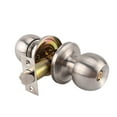 thumbnail image 1 of Aonity Stainless Steel Ball Door Lock， Door Knob with Lock Interior and Exterior Door Lock Standard Satin, 1 of 3