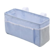 Aonity Storage Bag Sky Blue， Bedside Caddy Bedside Storage Organizer Table Cabinet Hanging Storage Organizer Canvas Bedside Pocket Under Mattress Holder Bag for Book