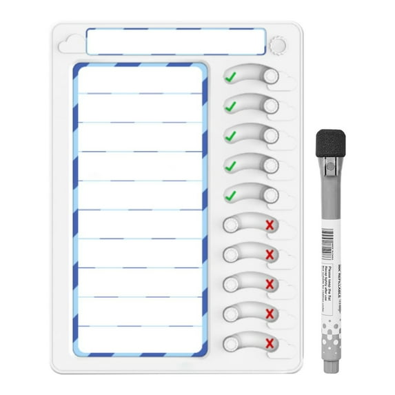 Aonity To-Do List, Chore for Kids Chore Board Tools for Kids to Do List Checklist Task Board Routine Planning Board for Fridge with 10 Sliders and Marker White 5Ml