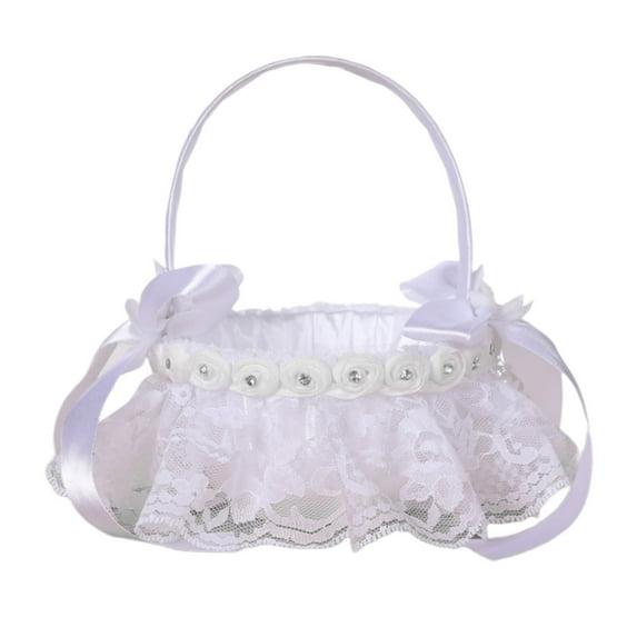 Aonity Wedding Flower Baskets, Elegant Bridal Flower Basket Decorative Eye Catching Design for Wedding Accessories Ideal for Flower Girls Wedding Supplies