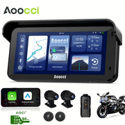 Aoocci C6 Pro 6.25" Motorcycle Dash Cam, 1080P Front & Rear Recording, Wireless CarPlay & Android Auto Compatible, GPS, TPMS, IP67 Waterproof