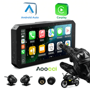 Aoocci C9 Pro Max 6'' Touchscreen Motorcycle Dash Cam, Dual 1080P Camera, Split Screen,Wireless CarPlay &amp; Android Auto, TPMS, IP67 Waterproof deal from Walmart