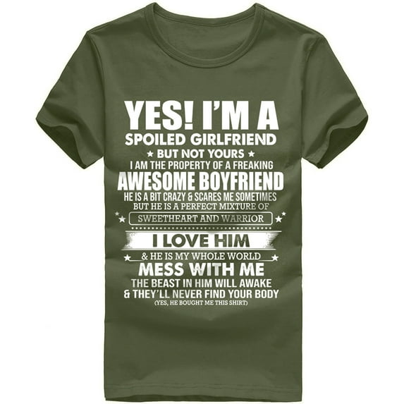 Aoochasliy Blouses for Women Make A Pet Of Girlfriend Printing Women's T-Shirt Short Sleeve Tops