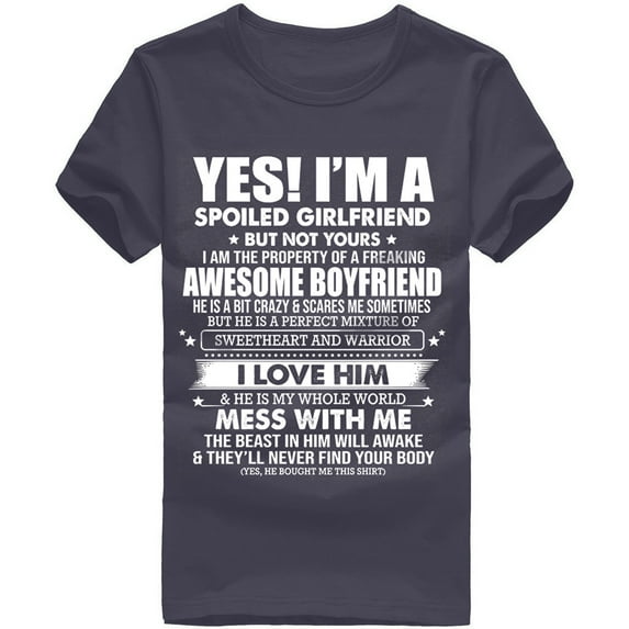 Aoochasliy Blouses for Women Make A Pet Of Girlfriend Printing Women's T-Shirt Short Sleeve Tops