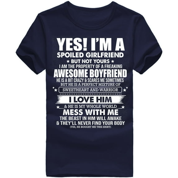 Aoochasliy Blouses for Women Make A Pet Of Girlfriend Printing Women's T-Shirt Short Sleeve Tops