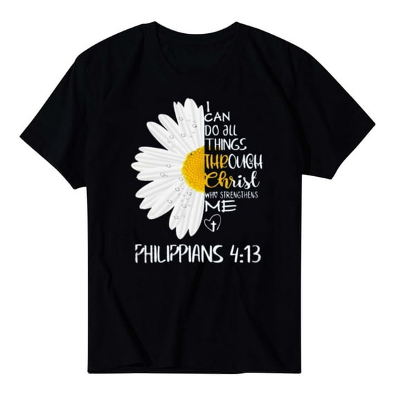 Aoochasliy Blouses for Women Clearance Women Daisy Flower Casual T-shirt Printing Tops Blouse
