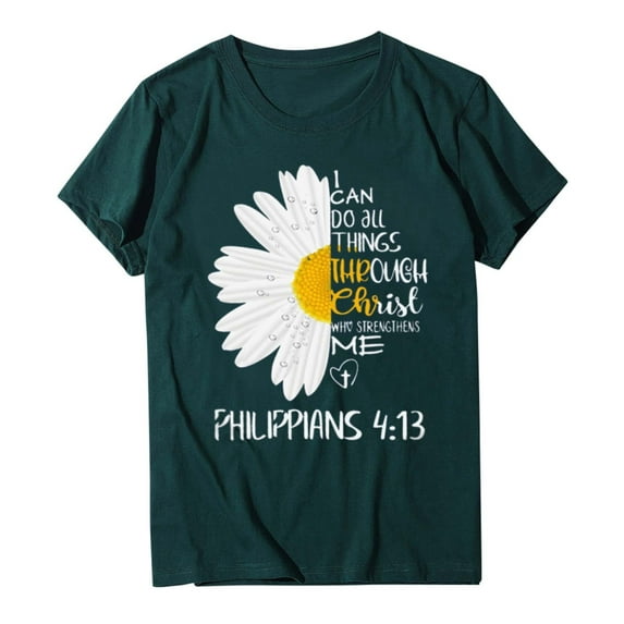 Aoochasliy Blouses for Women Women Daisy Flower Casual T-shirt Printing Tops Blouse