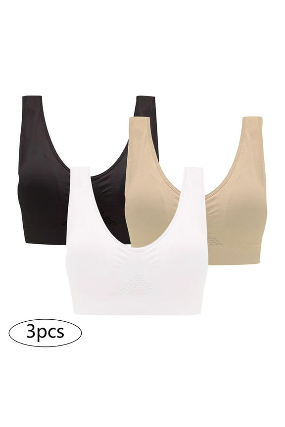 Bras for Women Clearance 3-Pack Sports Bra without Wire Free Support Yoga Running Vest Underwears
