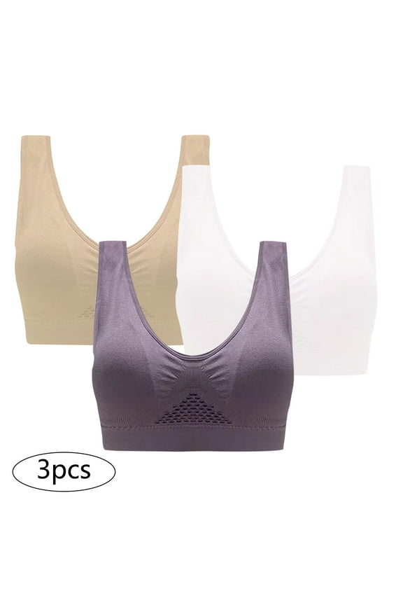 Bras for Women Clearance 3-Pack Sports Bra without Wire Free Support Yoga Running Vest Underwears