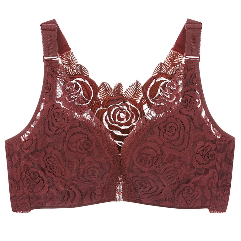 Aoochasliy Bras for Women Clearance Fashion Front Closure Rose