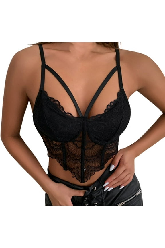 Bras for Women Fashion Beauty Back Solid Strap Wrap Hollow Out Bra Underwear Vest Sling