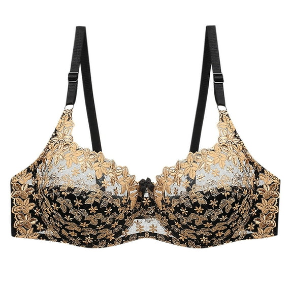 Aoochasliy Bras for Women Clothes Push Up Plue Size Underwire Soft Embroidery Comfortable Hollow Out Bra Underwire