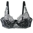thumbnail image 1 of Aoochasliy Bras for Women Lace with Steel Ring Solid Color Sexy Double Breasted Push Up Bra, 1 of 4