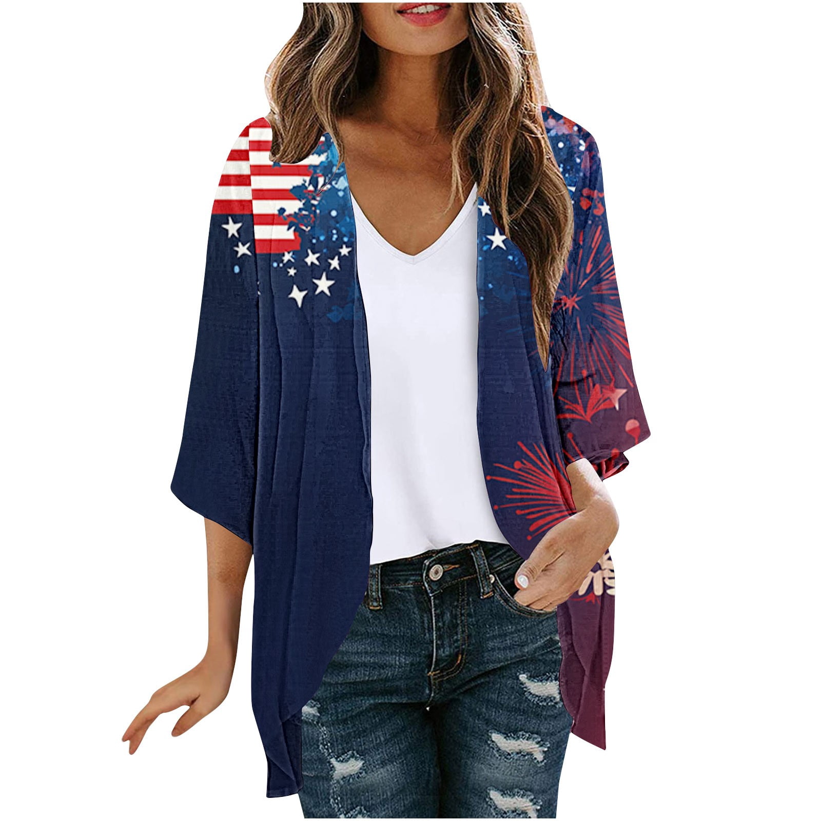 Aoochasliy Cardigan Sweaters for Women Long Sleeve Shirts Crew Neck ...