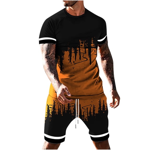 Aoochasliy Clothes Summer Short Sets for Men Pocket Sweatshirt Top Pants Sets Sports Suit Tracksuit