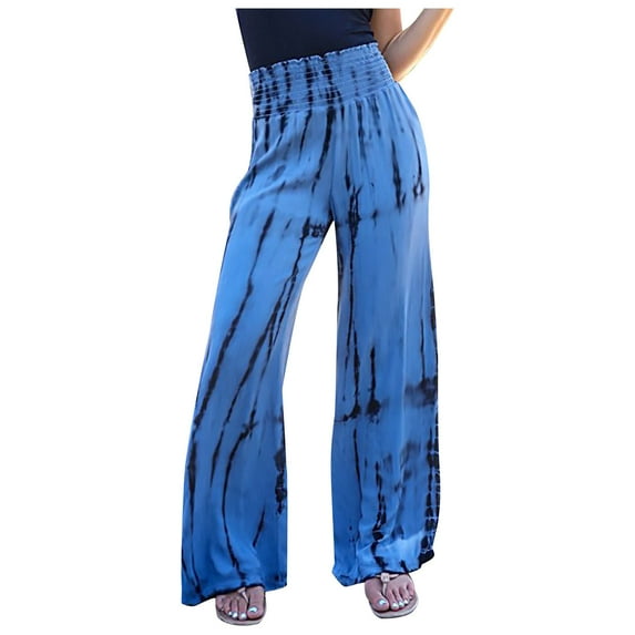 Aoochasliy Womens Pants Petite Fashion Ladies Casual Loose Ladies Yoga Trousers Printed Wide Leg Pants