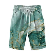 Aoochasliy Clearance Womens Pants Petite Fashion Ladies Casual Loose Shorts Elastic Waist Summer Pockets Printing Pants