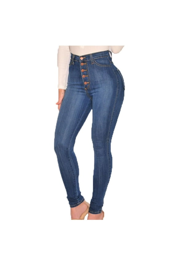 Womens Pants Petite Fashion Ladies solid color long jeans Classic High Waist Denim Skinny Jeans Christmas