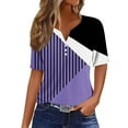 thumbnail image 1 of Aoochasliy Clothess Womens Tops Long Sleeve Shirts Spring Fall Casual Colorblock Round-Neck Stitching Contrast Color T-shirt Blouse, 1 of 5