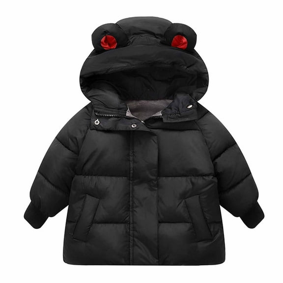 Aoochasliy Coats for Girls Boys Casual Toddler Baby Fall Winter Thick Down Cotton Padded Jacket Hooded Zipper Jacket Coat