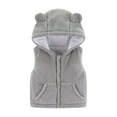 thumbnail image 1 of Aoochasliy Coats for Girls Boys Casual Toddler Baby Fleece Vest Sleeveless Button Jacket Fall Hooded Outerwear with Pockets, 1 of 1