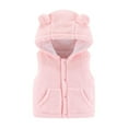 thumbnail image 1 of Aoochasliy Coats for Girls Boys Deals Toddler Baby Fleece Vest Sleeveless Button Jacket Fall Hooded Outerwear with Pockets, 1 of 1