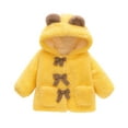 thumbnail image 1 of Aoochasliy Coats for Girls Casual Toddler Long Sleeve Fuzzy Warm Coats Plush Cute Bear Ears Winter Hoodie Coat Jacket, 1 of 9
