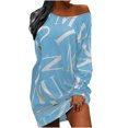 thumbnail image 1 of Aoochasliy Fall Dresses for Women Clothes Long Sleeve Fall Fashion Letter Printing Round-Neck Pullover Casual Loose Dress, 1 of 8