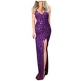 thumbnail image 1 of Aoochasliy Formal Dresses for Women Evening Dress Split V-neck Sequin Sleeveless Summer Summer!, 1 of 6