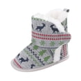 thumbnail image 1 of Aoochasliy Girls Shoes Winter Toddler Baby Boys Girls Christmas Pattern Bow Thicken Velvet Snow Boots, 1 of 9