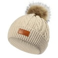 thumbnail image 1 of Aoochasliy Hats and Gloves Clearance NEW 1-11 Years Old for Girls Boys Kids Winter Beanie Hat Warm Knit Thick Ski Cap with Fluff Ball, 1 of 7