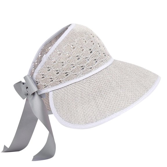 Aoochasliy Hats and Gloves Clearance Summer Women Fold Trendy Bow-Knot Grass Weave Sunshade Hat Hat Outdoor Hat