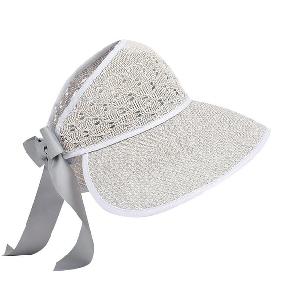 Aoochasliy Hats and Gloves Clearance Summer Women Fold Trendy Bow-Knot Grass Weave Sunshade Hat Hat Outdoor Hat